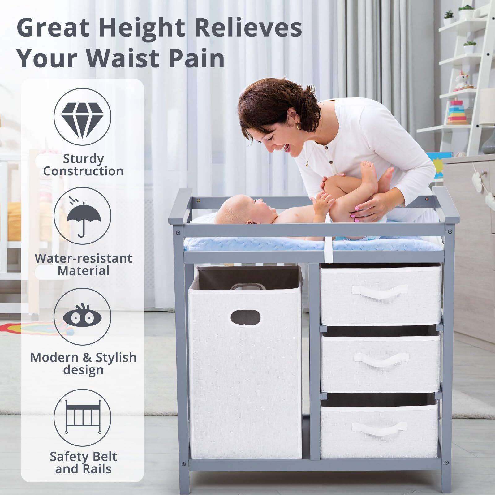 Great Height Relieves Your Waist Pain

- Sturdy Construction
- Water-resistant Material
- Modern & Stylish design
- Safety Belt and Rails