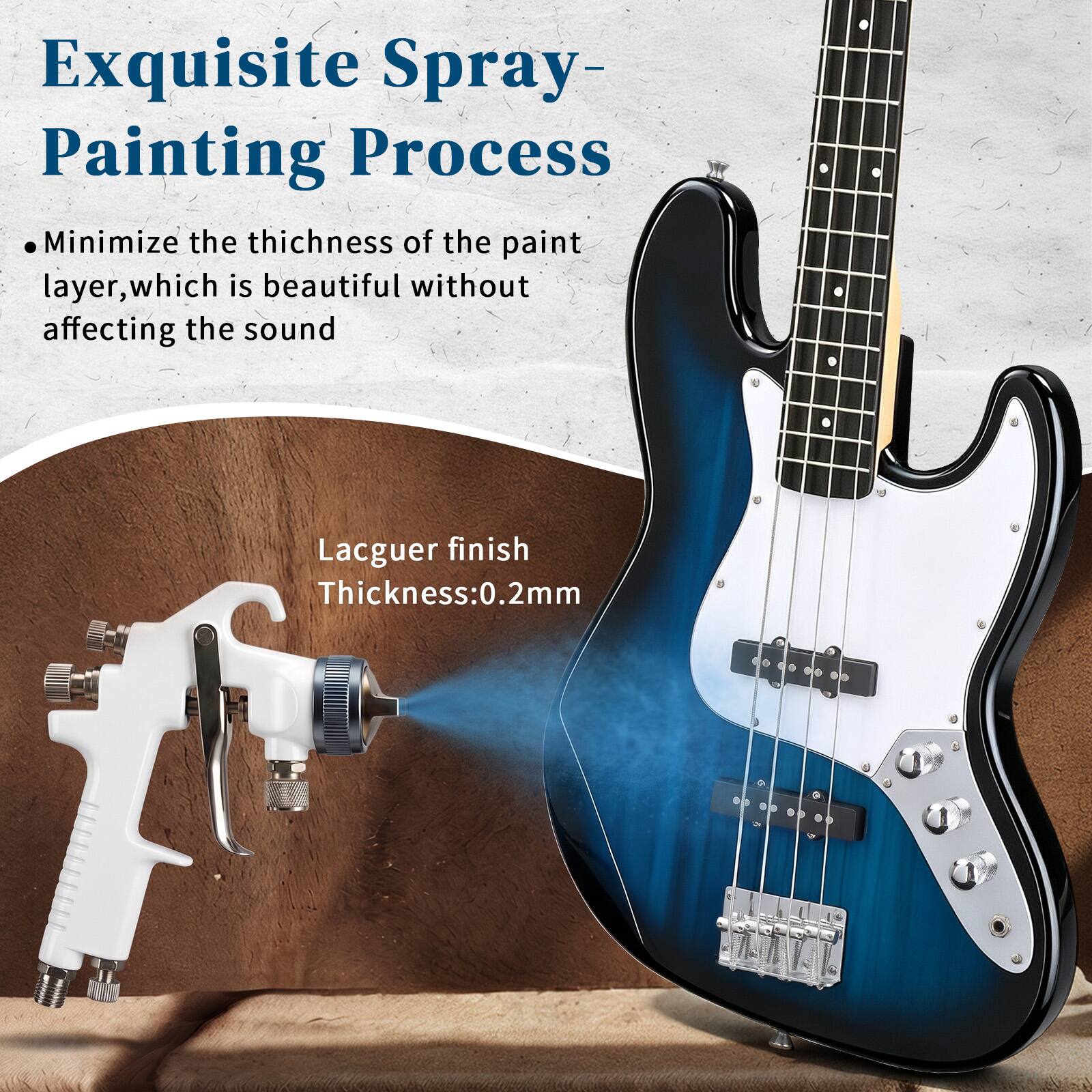 Exquisite Spray-Painting Process

- Minimize the thickness of the paint layer, which is beautiful without affecting the sound

Lacquer finish Thickness: 0.2mm