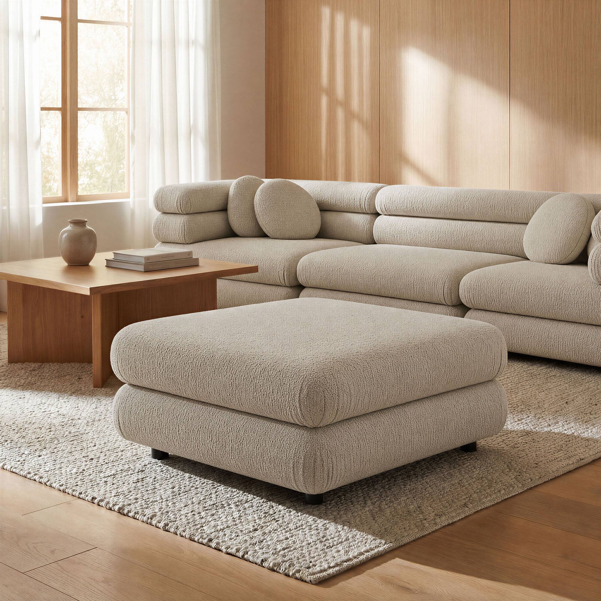 Alt View 1. Modway - Jubilee Upholstered Ottoman by Modway - Linen.