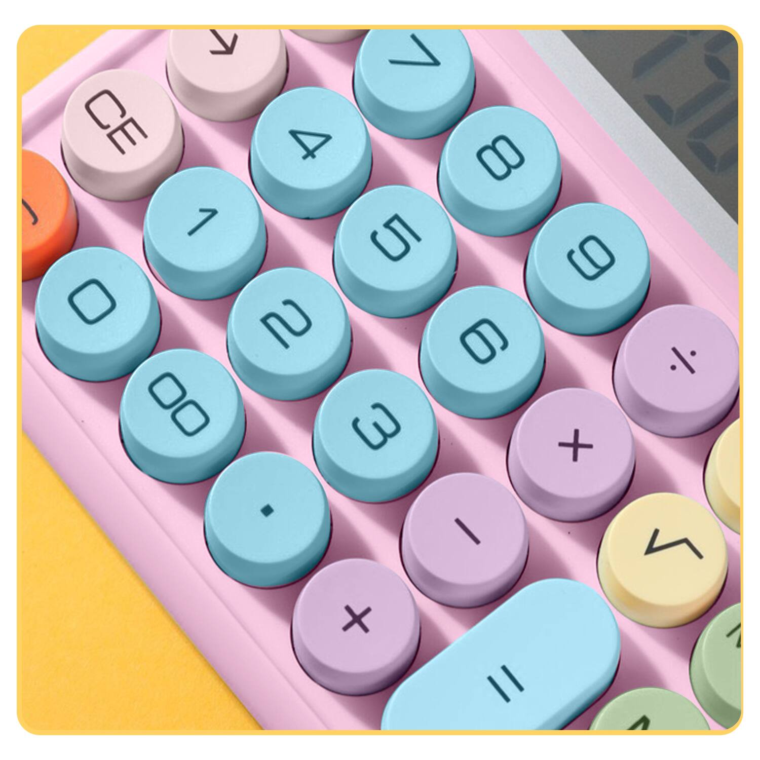 Left. Sahara - 12-Digit Desktop Calculator | Solar & Battery Powered | Large Keys | Vibrant Colors - Pink.