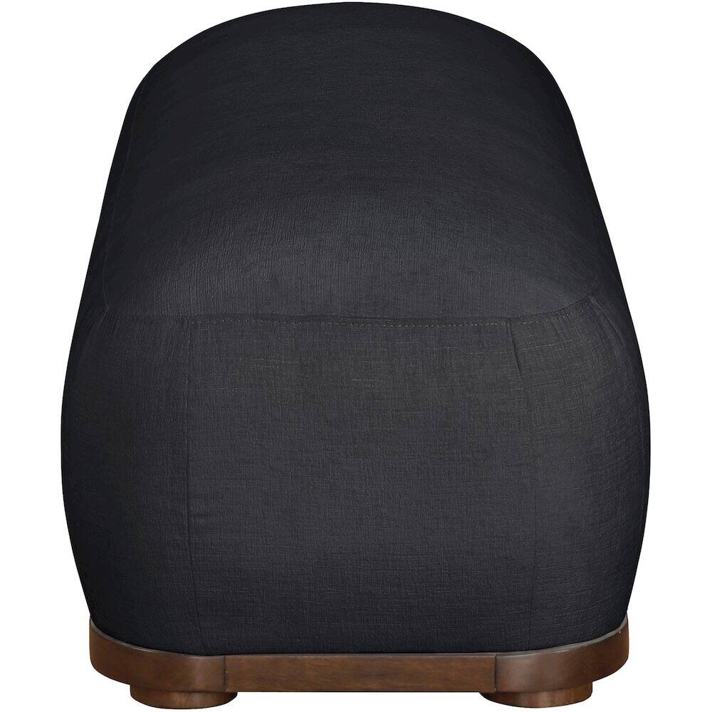 Alt View 3. Meridian Furniture - Calum Black Chenille Fabric Bench - Black.