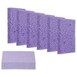 Unique Bargains - 12pcs Cellulose Square Sponges Non-Scratch Compressed Scrubber for Kitchen Bathroom Household Cookware & Cleaning DIY - Purple