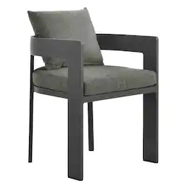 Outdoor Escape - Aluminum Outdoor Patio Dining Chair With Cushioned Seat And Stylish Design - Gray