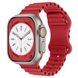 StrapsCo - Motion Strap Silicone Rubber Watch Band For Apple Watch - 44mm/45mm/46mm/49mm - Red