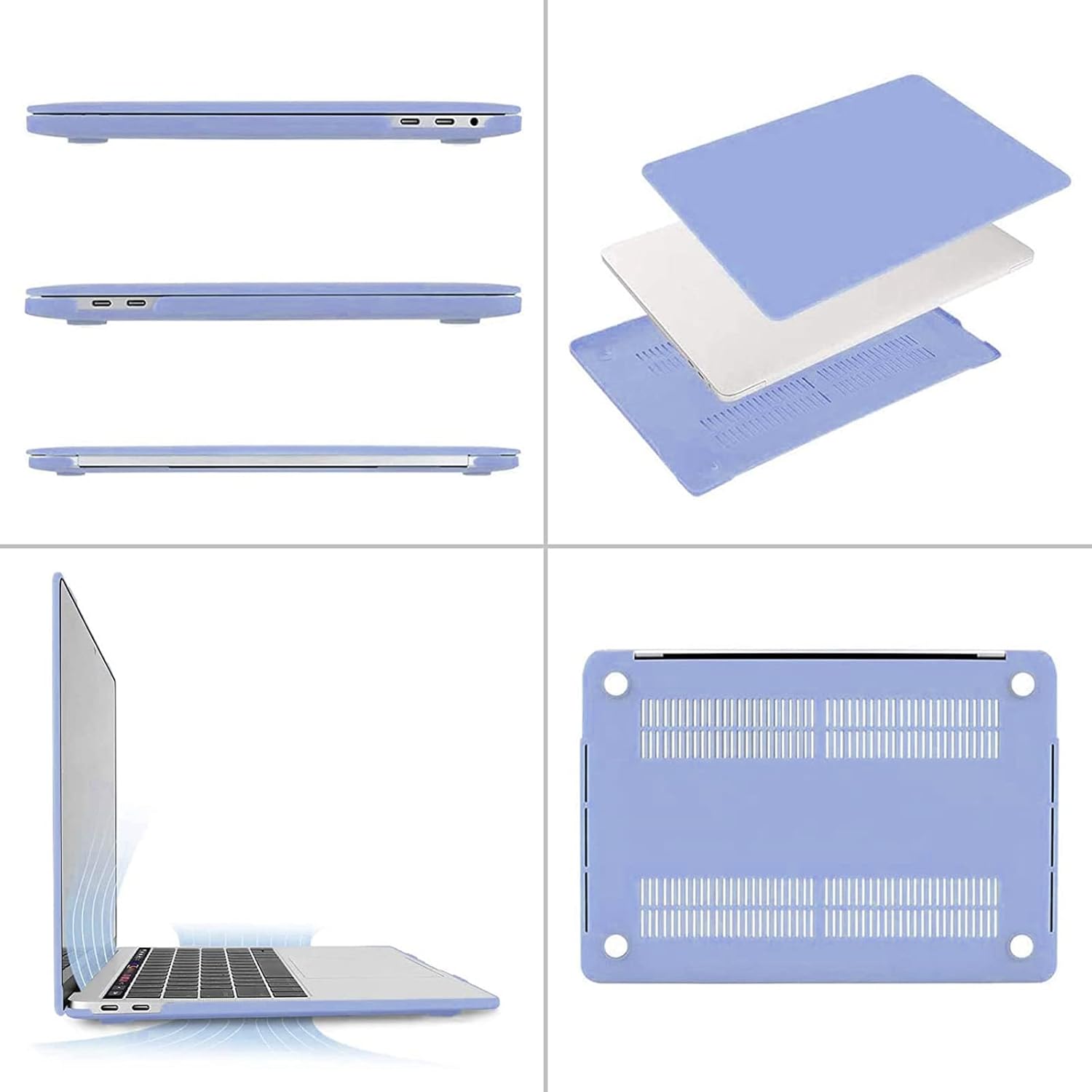 Alt View 1. mosiso - MacBook Pro 13" hard shell case with keyboard skins, screen protector and storage bag - Serenity Blue.