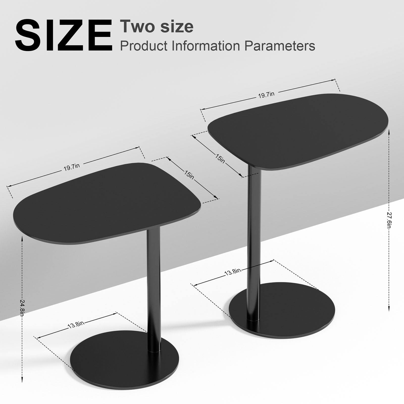 Sure, here is the corrected and grouped text from the image:

---

**SIZE**

Two size

Product Information Parameters

- 19.7in
- 15in
- 13.8in
- 24.8in
- 27.6in

---