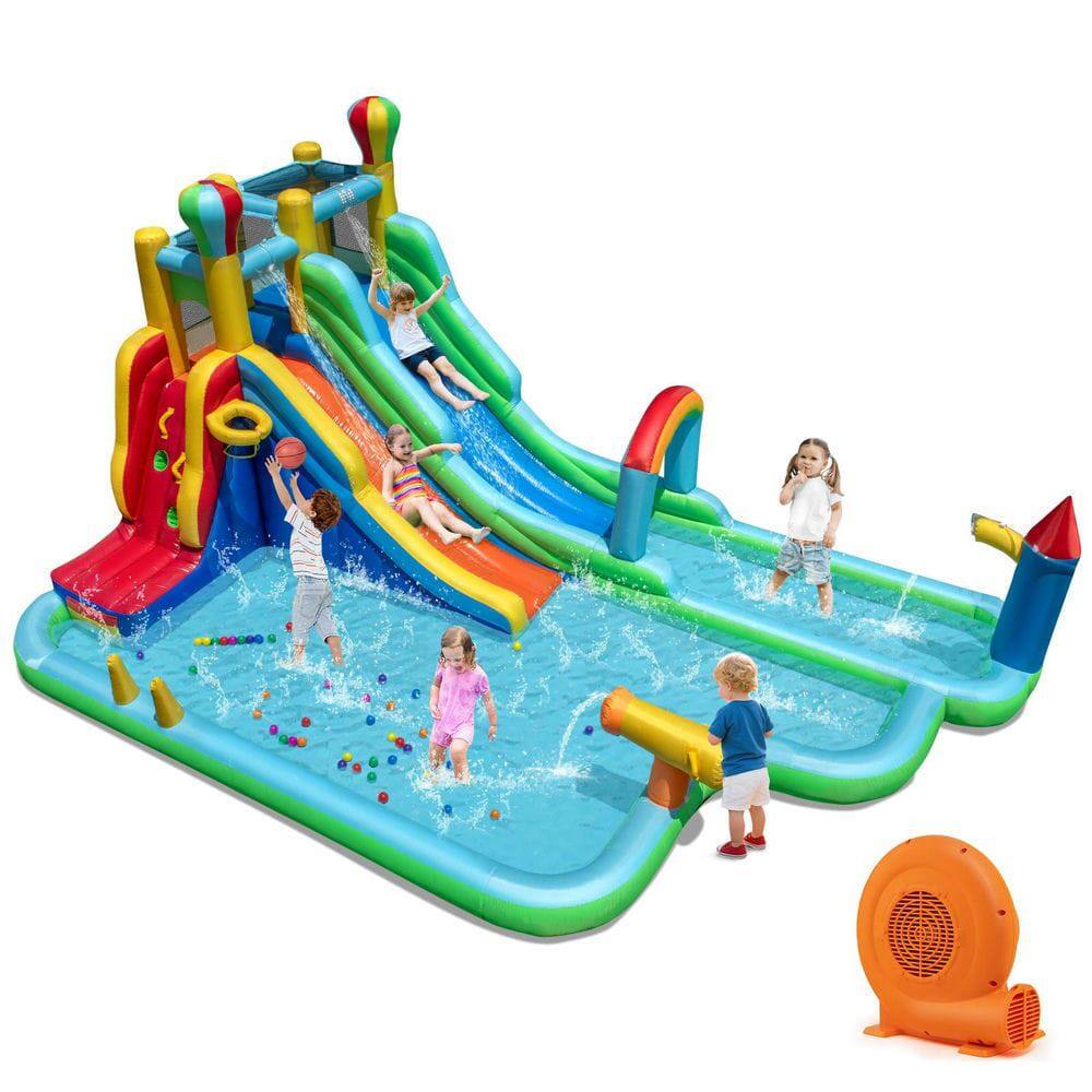Alt View 3. Resenkos - Giant Inflatable Water Slide Park with 750W Blower - Quick Setup Bounce House - Multicolor.