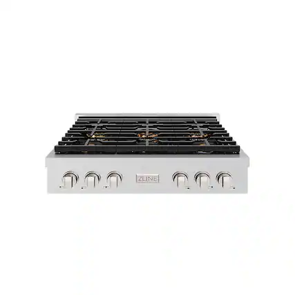 Front. ZLINE - ZLINE 36 in. Paramount Gas Rangetop with 6 Burner DuoPro Cooktop (PSRT36) - Stainless Steel.