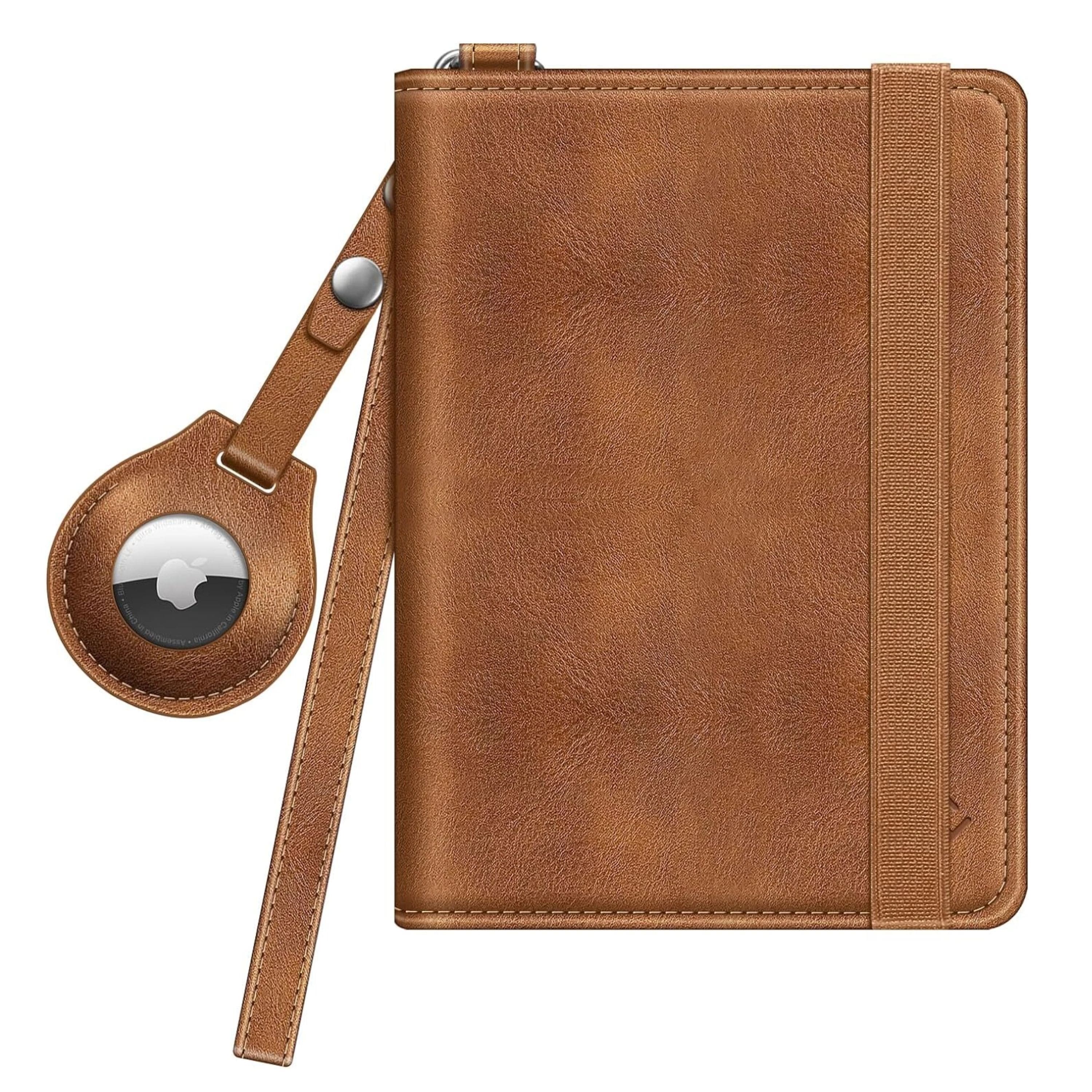 Kitcheniva - Slim RFID Blocking Card Passport Holder Travel Wallet Case With Airtag - Brown price history on PriceWatchPro