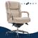Angle. La-Z-Boy - Sutherland Quilted Fabric Executive Office Chair with Padded Arms - Cream.