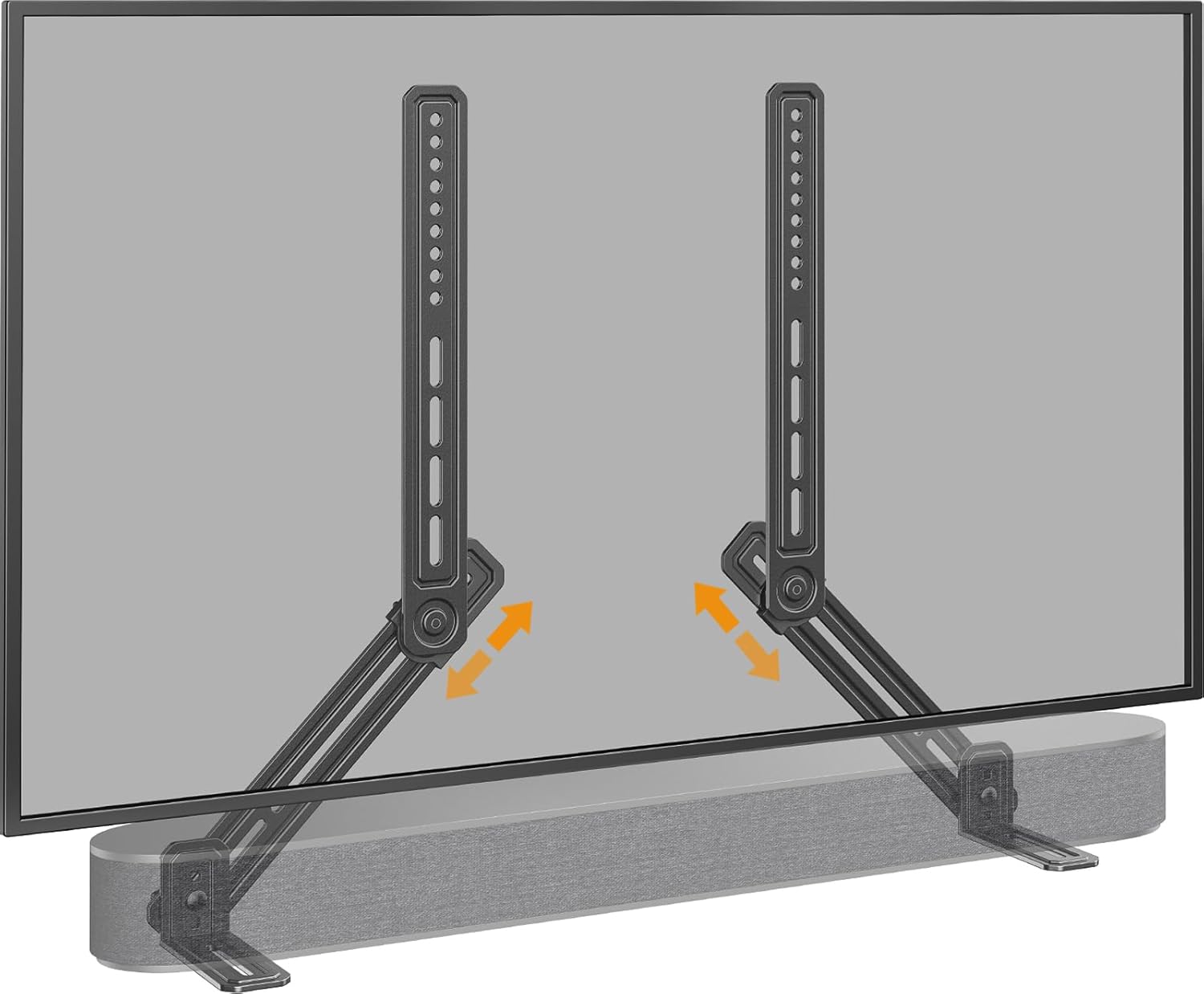 Front. Schertz - Universal Soundbar Mount for TV – Holds up to 15 lbs – Under or Above TV Installation – Includes Detachable Long Extensi - Black.