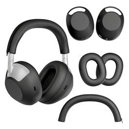 RomeTech - Case Cover Set Compatible with Sony Headphones Accessories WH-1000XM6, 3 Sets Silicone Sweat Cover, Protective Case for - Black