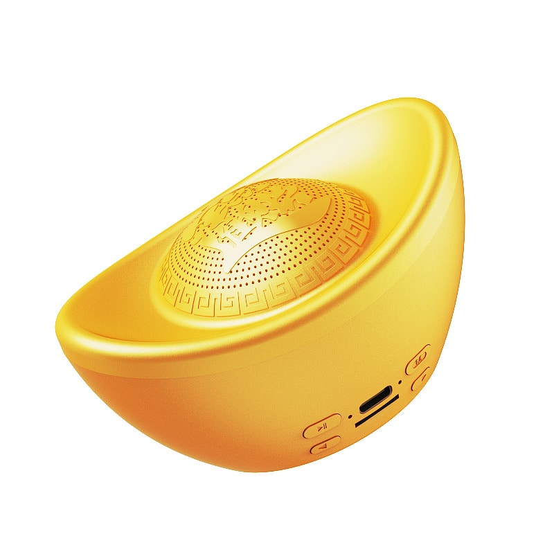 Cluzine - Gold Ingot Bluetooth Speaker, Payment Announcement, TWS Stereo,Lucky Decor for Shop