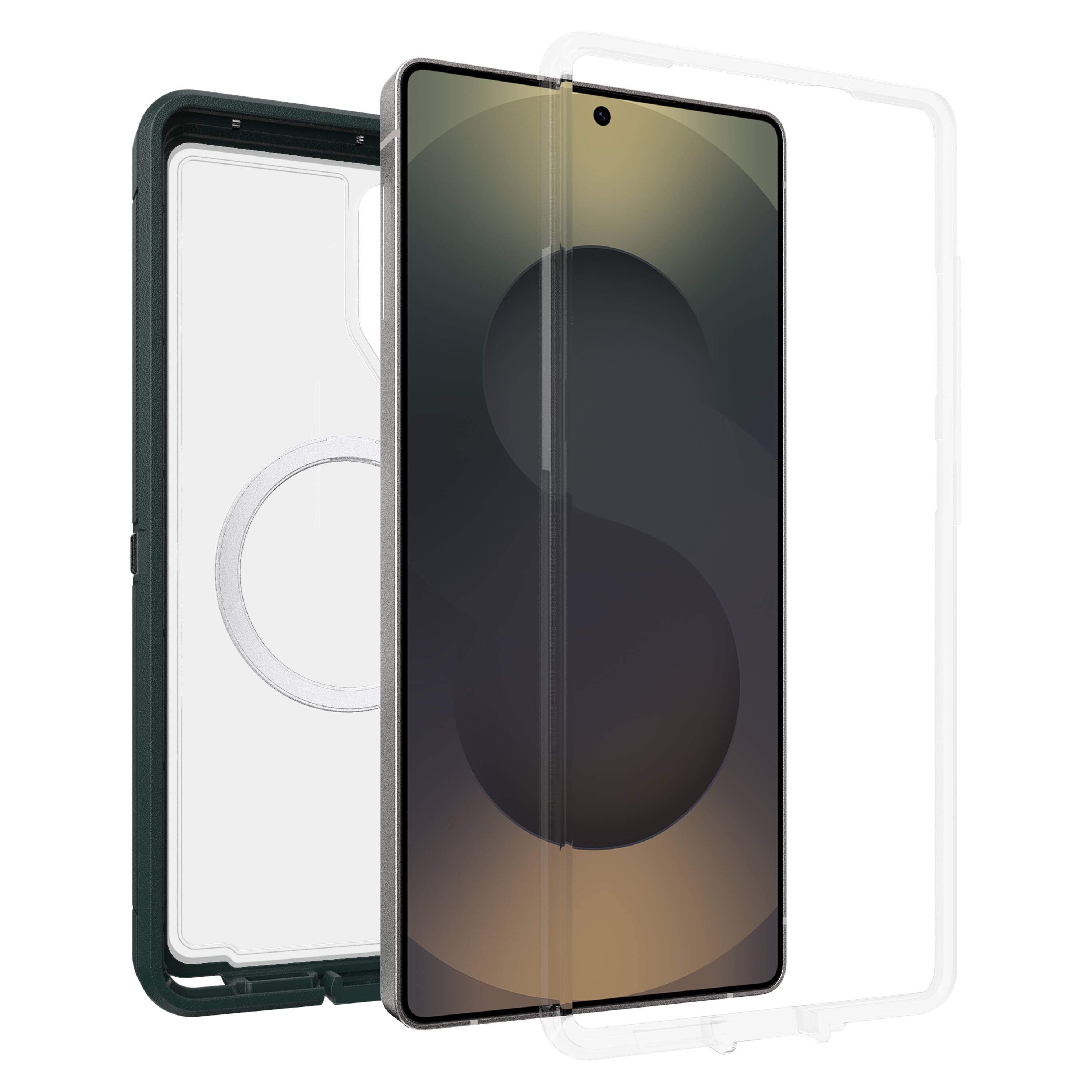 Back. OtterBox - Defender Series Pro XT Hard Shell with Magnets for Samsung Galaxy S25 Ultra - Sagebrush Green.