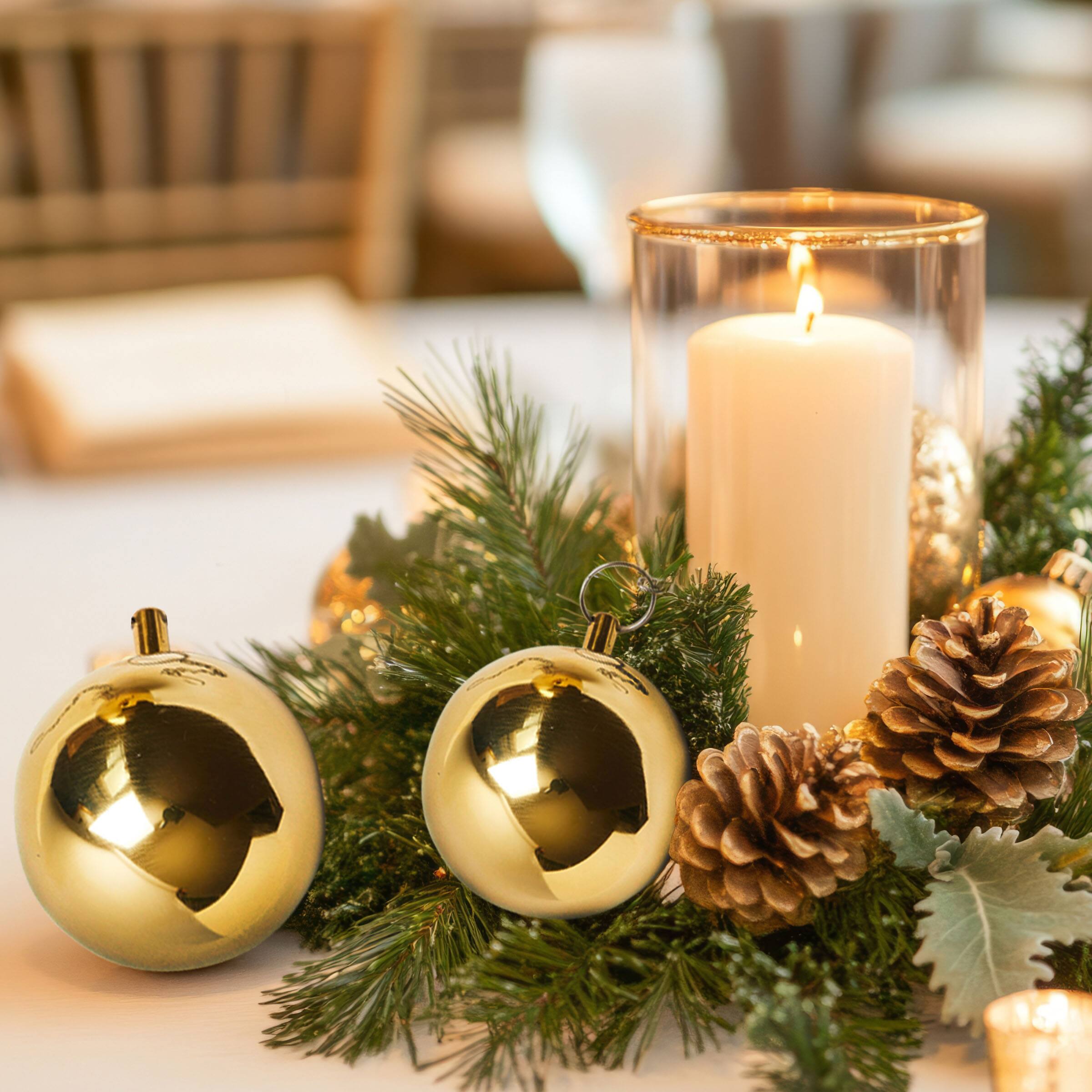 Alt View 5. Kings County Tools - 4Pcs Christmas Ornaments Set - Gold Brass.