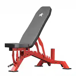 KERDOM - Angle Adjustable Weight Bench, Foldable Home Gym Bench Press, PU Leather Sturdy Workout Bench, Recline Dumbbell Bench - Red