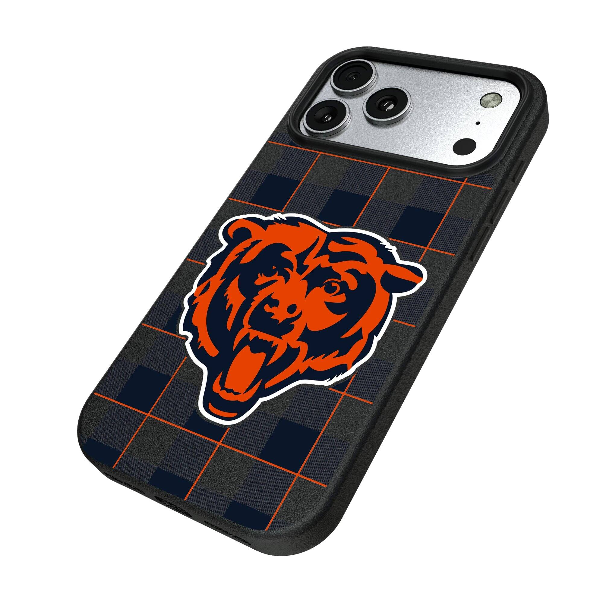 Alt View 1. Keyscaper - Chicago Bears Plaid Magnetic Bump iPhone Case - 17 Pro - Black.