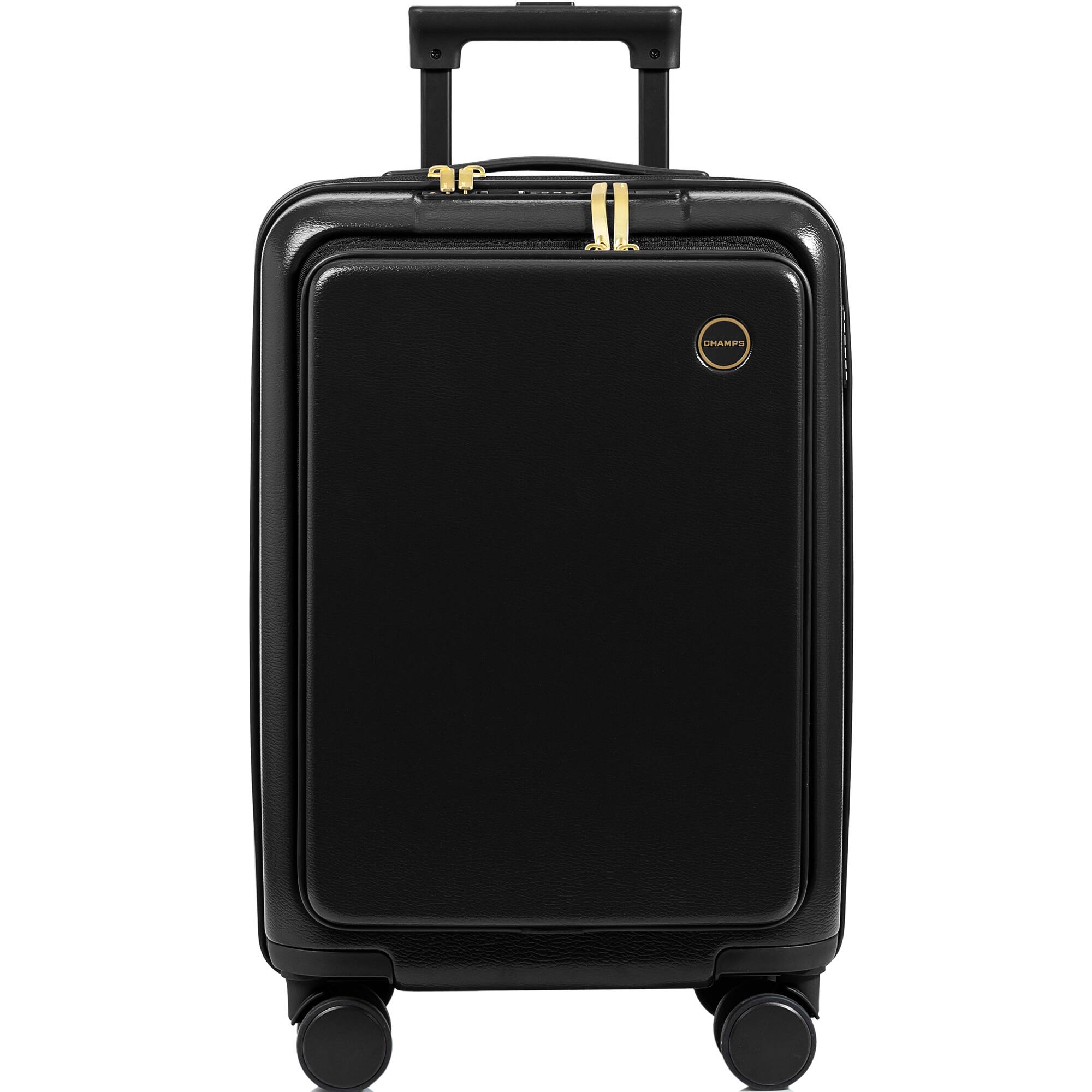 Front. Champs - Onyx Collection Carry-on Luggage Case - Black.