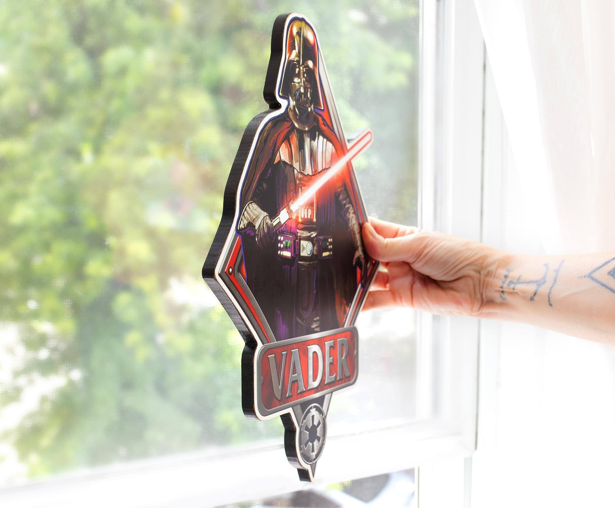 Alt View 3. Silver Buffalo - Star Wars Darth Vader Die-Cut Wooden Sign | 13 x 10 Inches - Black.