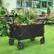 Alt View 1. Costway - Collapsible Folding Wagon Cart Outdoor Utility Garden Trolley Buggy Shopping Toy - Black.