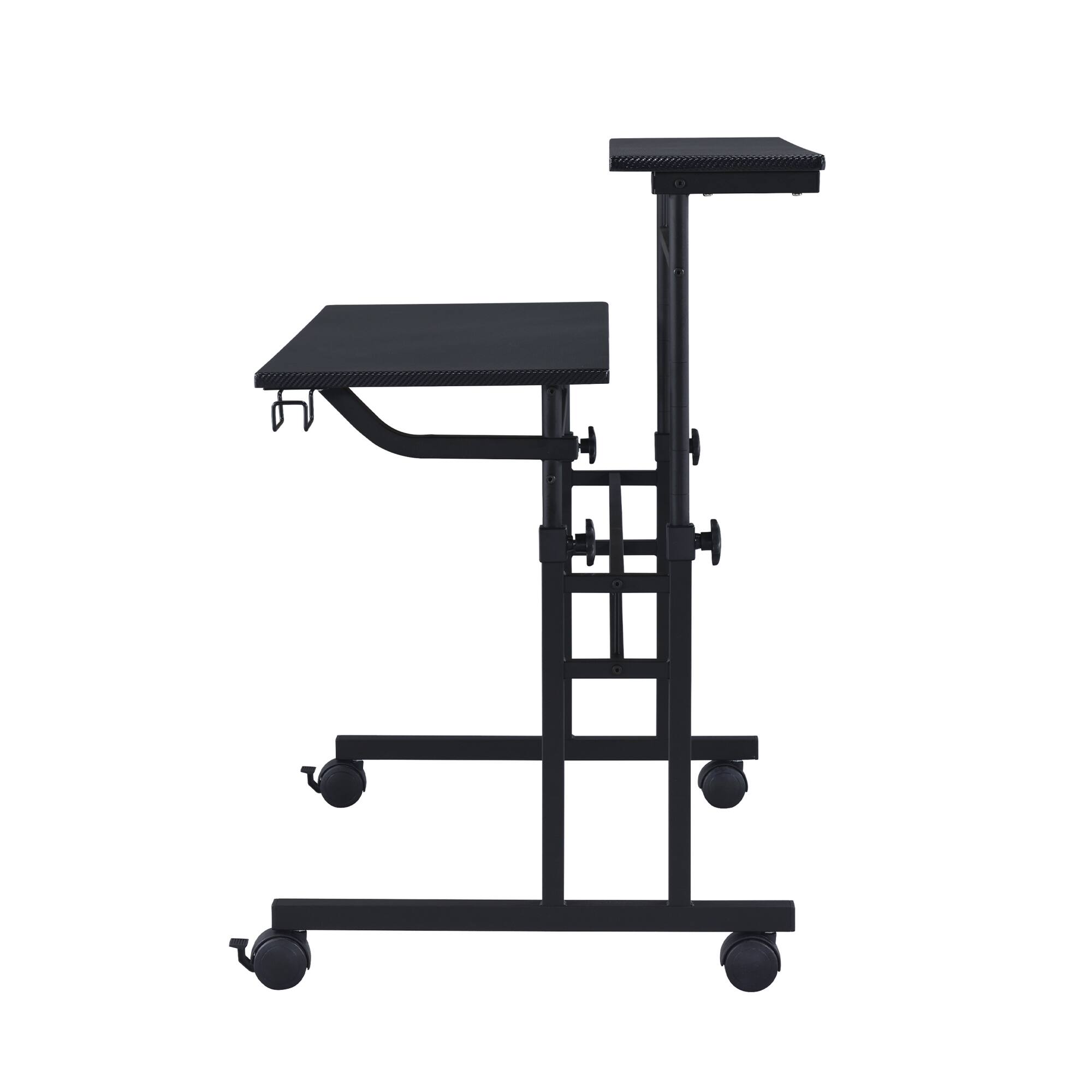 Alt View 7. GOODSILO - Adjustable Height Rolling Writing Desk with Moveable Shelf and Locking Wheels - Black.