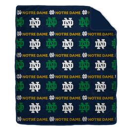 Pegasus - Notre Dame Fighting Irish Tonal Wordmark 60" x 70" Faux Fur Blanket - Multicolor