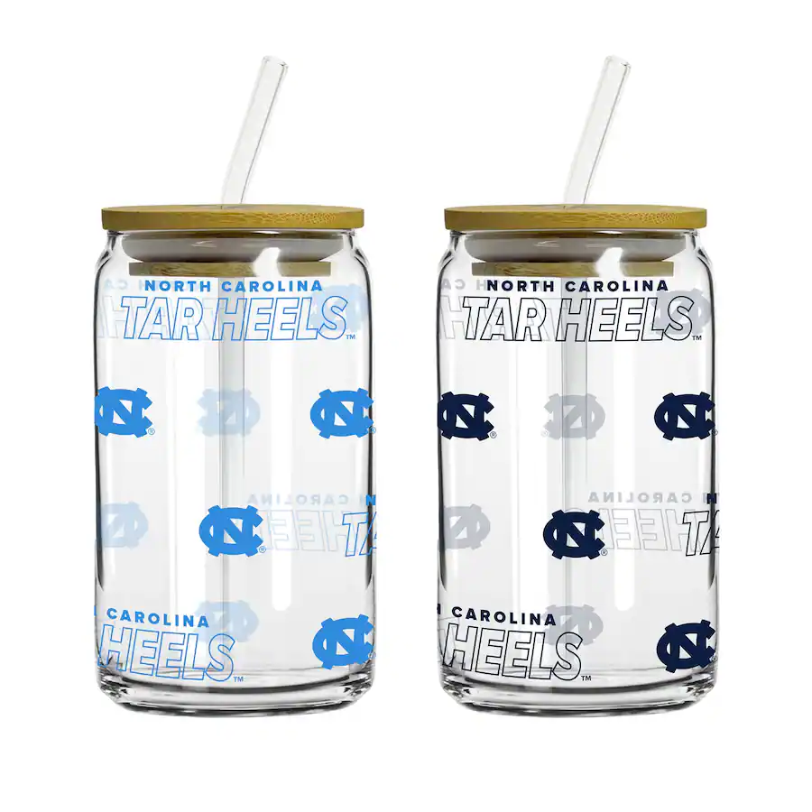 Tar Heels Racks Logo Brands North Carolina Tar Heels 16oz. Step And Repeat Glass Can ...