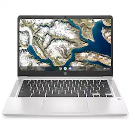 HP - Refurbished Excellent - Chromebook 14a-na0701ds 14" Intel Celeron N4120 1.10 GHz up to 2.6 GHz 4GB RAM 128GB eMMC ChromeOS - Mineral Silver