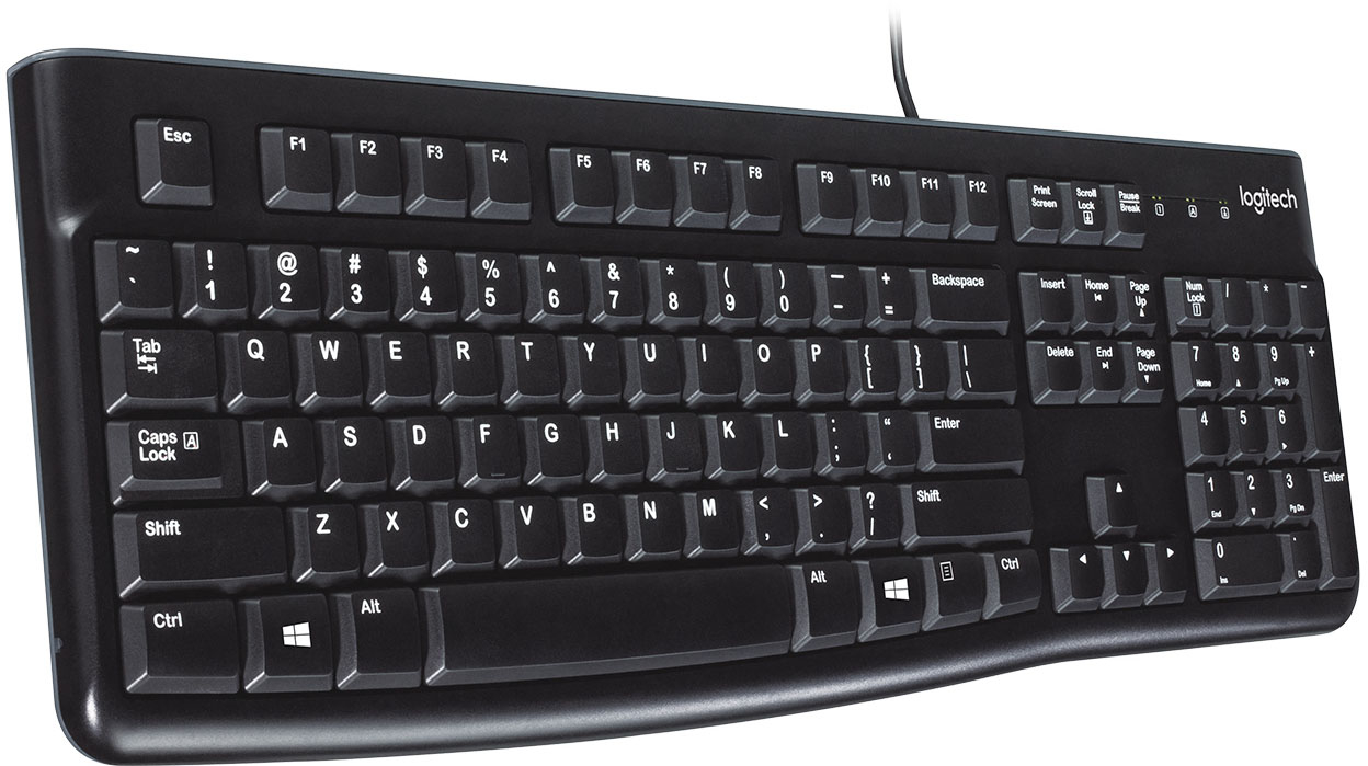 zakdoek links Opnemen Logitech K120 Full-size Wired Membrane Keyboard for PC with Spill-Resistant  Design Black 920-002478 - Best Buy