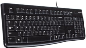 Logitech - K120  Full-size Wired Membrane Keyboard for PC with Spill-Resistant Design - Black - Front_Zoom