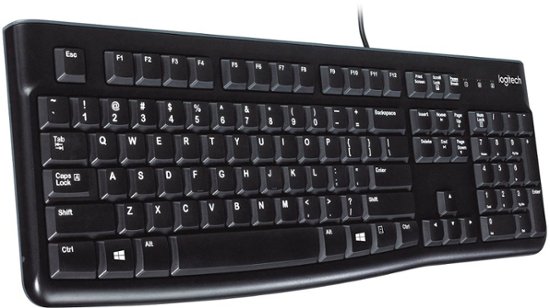 huilen Geslagen vrachtwagen voordat Logitech K120 Full-size Wired Membrane Keyboard for PC with Spill-Resistant  Design Black 920-002478 - Best Buy
