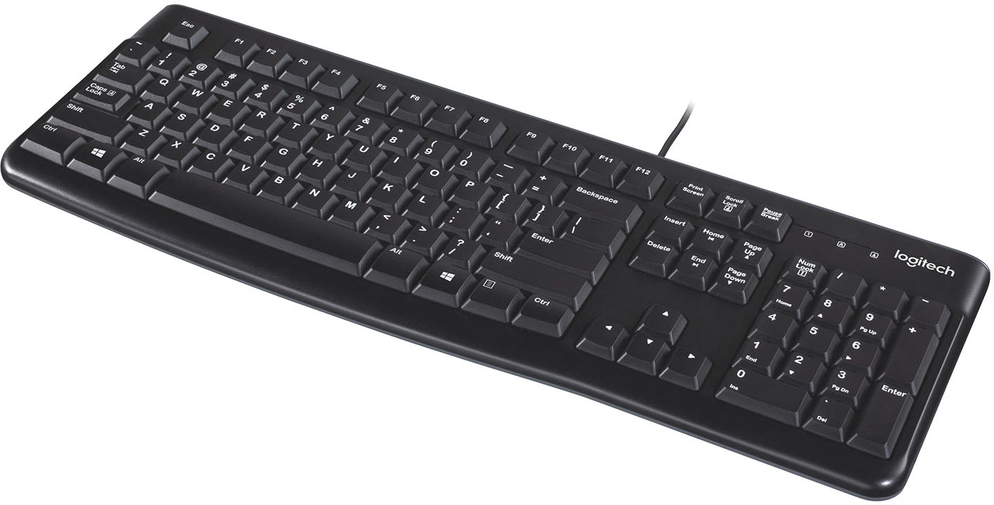 Logitech K120 Full-size Wired Membrane for PC with Spill-Resistant Design 920-002478 - Buy