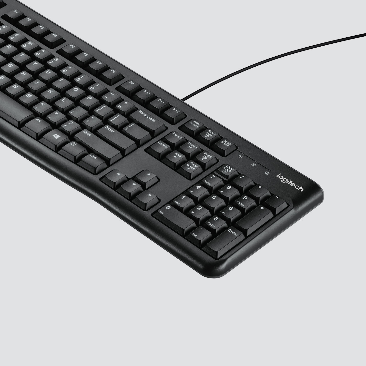 Logitech - K120  Full-size Wired Membrane Keyboard for PC with Spill-Resistant Design - Black