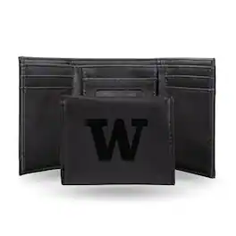 Rico Industries - Washington Huskies Black Trifold Wallet with Clear ID Window - Multi