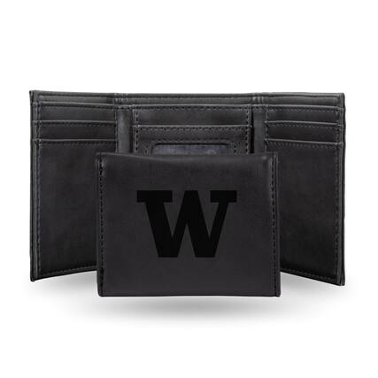 Front. Rico Industries - Washington Huskies Black Trifold Wallet with Clear ID Window - Multi.