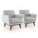 Alt View 17. Costway - Modern Accent Chair Upholstered Linen Armchair with Removable Cushion - Gray.