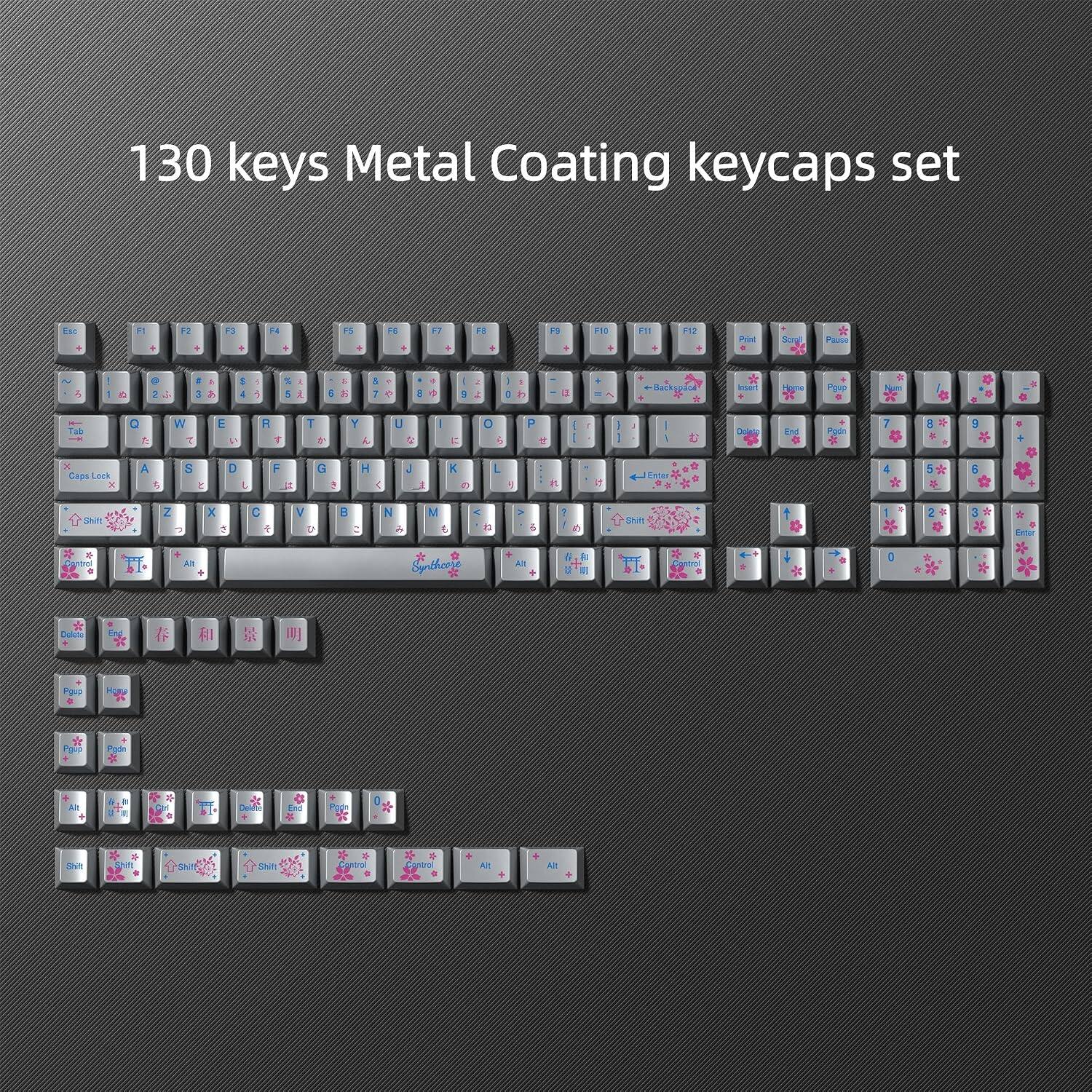 130 keys Metal Coating keycaps set