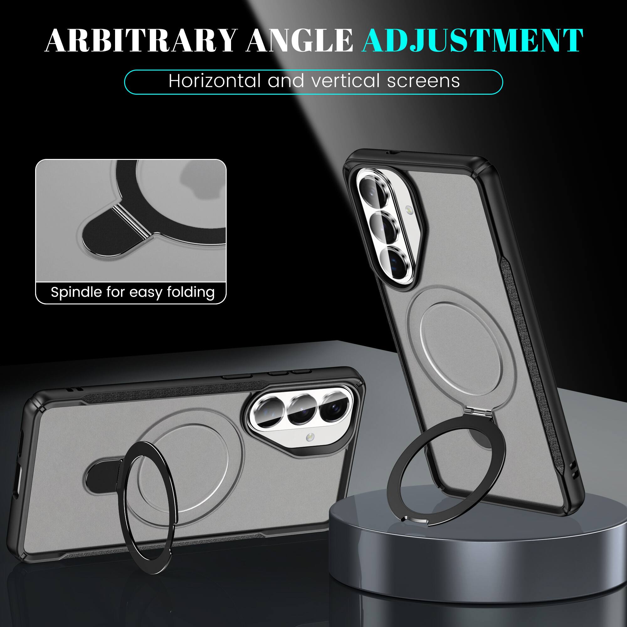 ARBITRARY ANGLE ADJUSTMENT  
Horizontal and vertical screens  
Spindle for easy folding