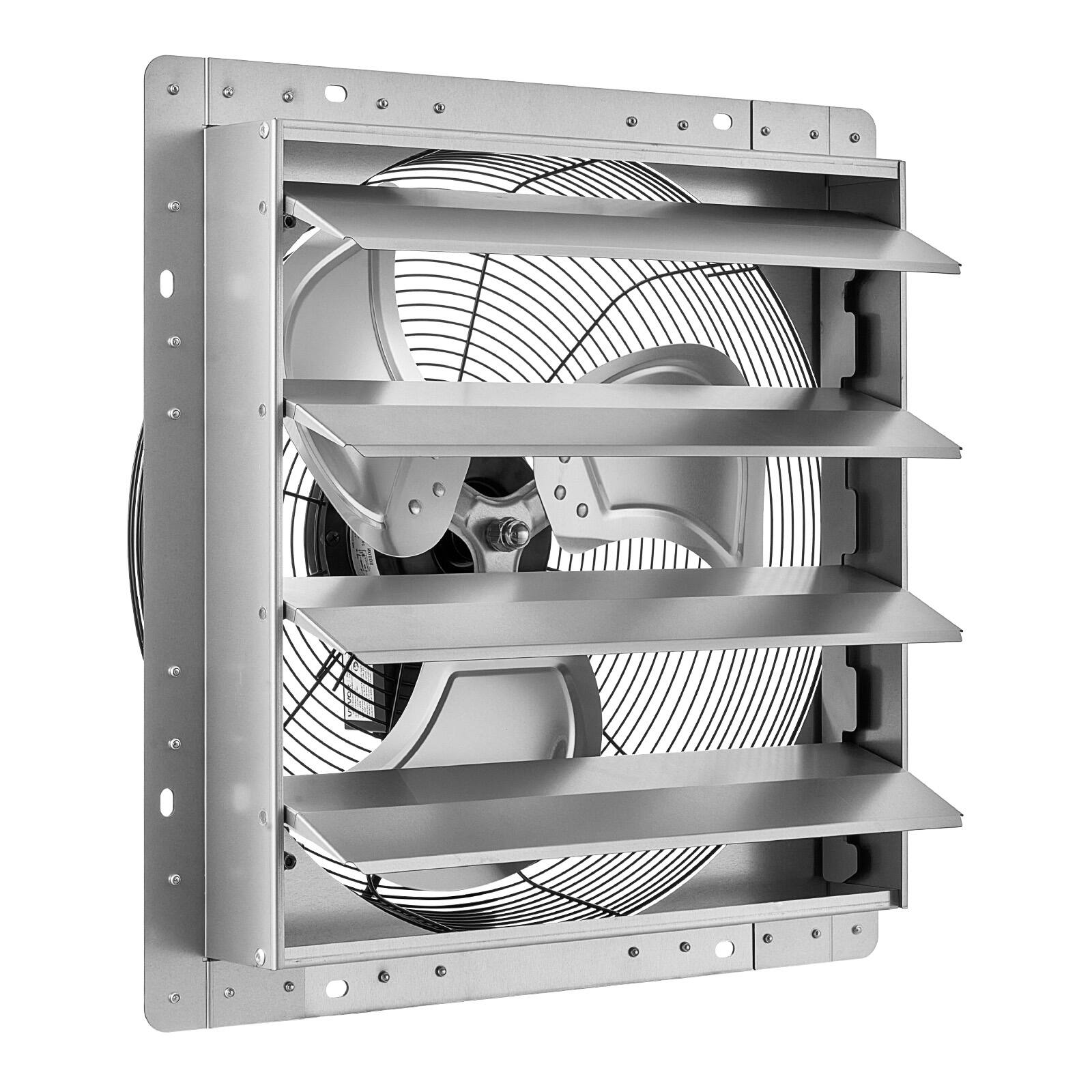 Alt View 5. VEVOR - 18 Inch Shutter Exhaust Fan Wall Mounted Automatic Louvers Silver, Sturdy Steel Housing, 3051 CFM Low Noise, AC Motor - Silver.