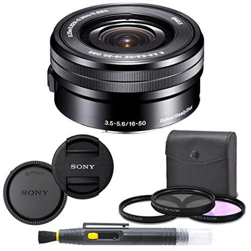 Sony - SELP1650 16-50mm Power Zoom Lens + 8PC Kit - Black