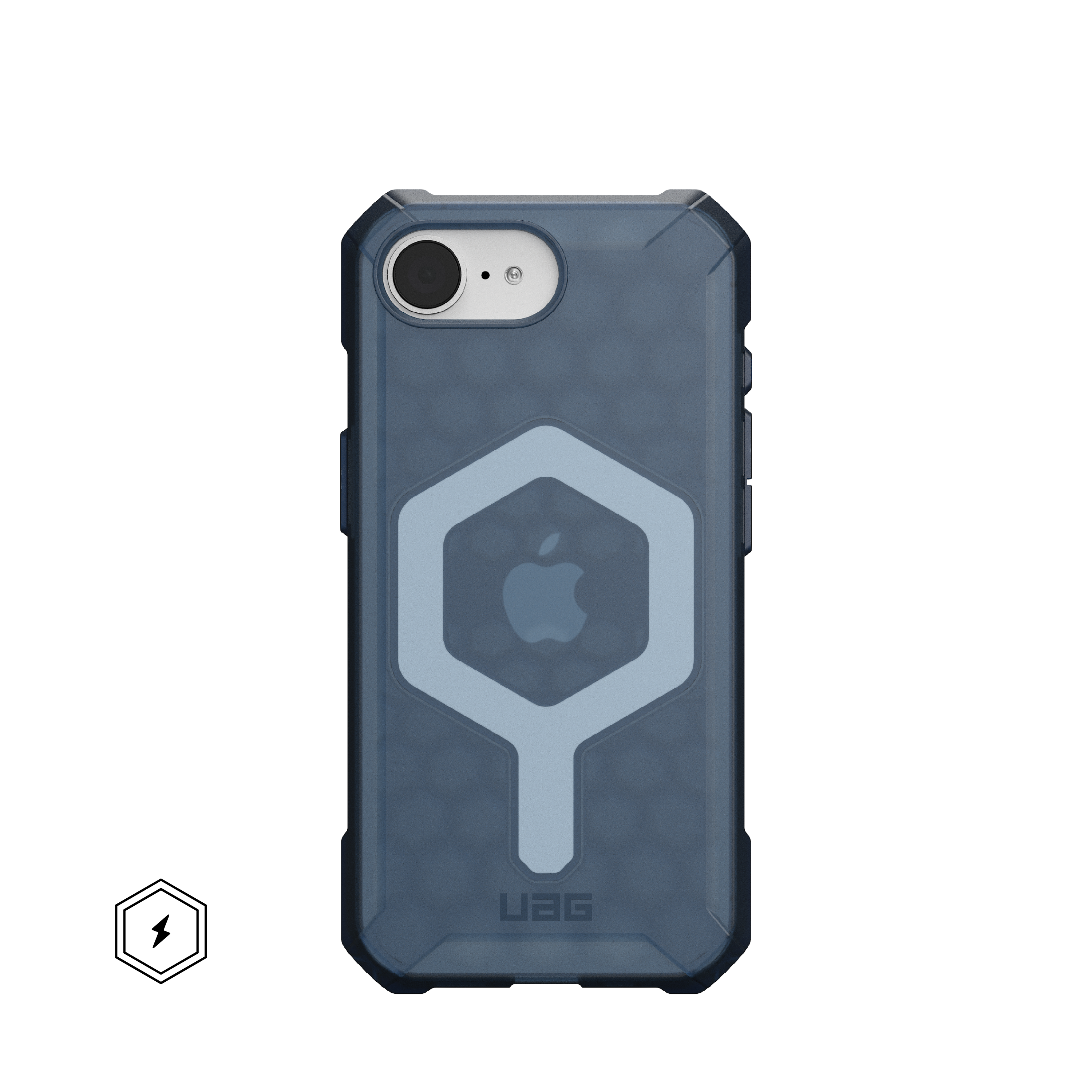 Front. UAG - Essential Armor Case with Magsafe for Apple iPhone 16e - Cloud Blue.