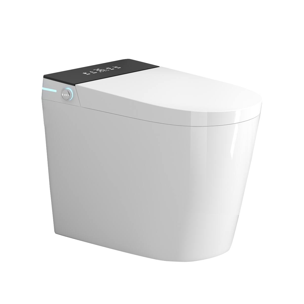 Alt View 10. Loheer - Loheer Compact Smart Toilet Porcelain Tankless Bidet with Auto Flush and Heated Seat, 23.25 in Depth - White.