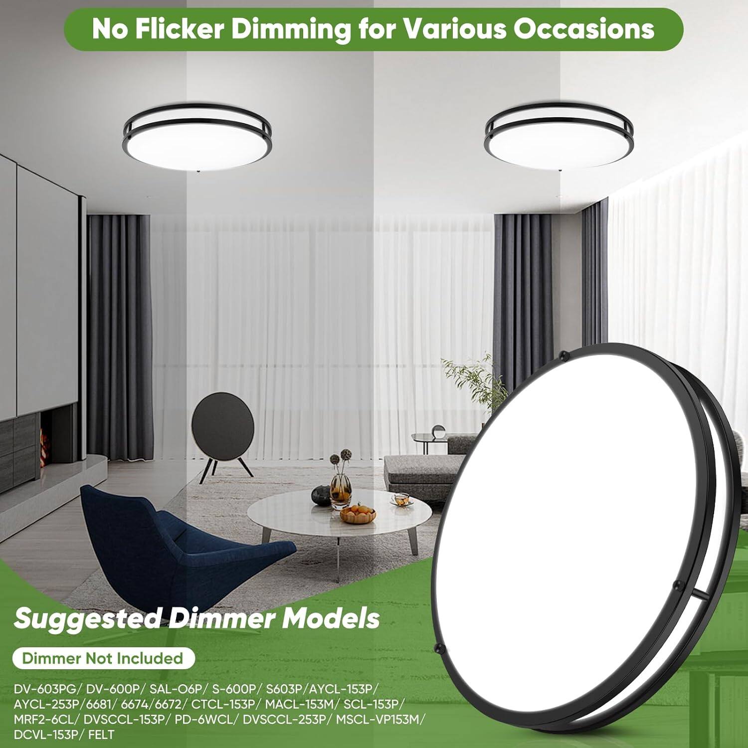 No Flicker Dimming for Various Occasions

Suggested Dimmer Models

Dimmer Not Included

DV-603PG / DV-600P / SAL-O6P / S-600P / S603P / AYCL-153P / AYCL-253P / 6681 / 6674 / 6672 / CTCL-153P / MACL-153M / SCL-153P / MRF2-6CL / DVSCCL-153P / PD-6WCL / DVSCCL-253P / MSCL-VP153M / DCVL-153P / FELT