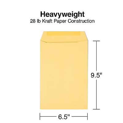 Heavyweight  
28 lb Kraft Paper Construction  
9.5"  
6.5"