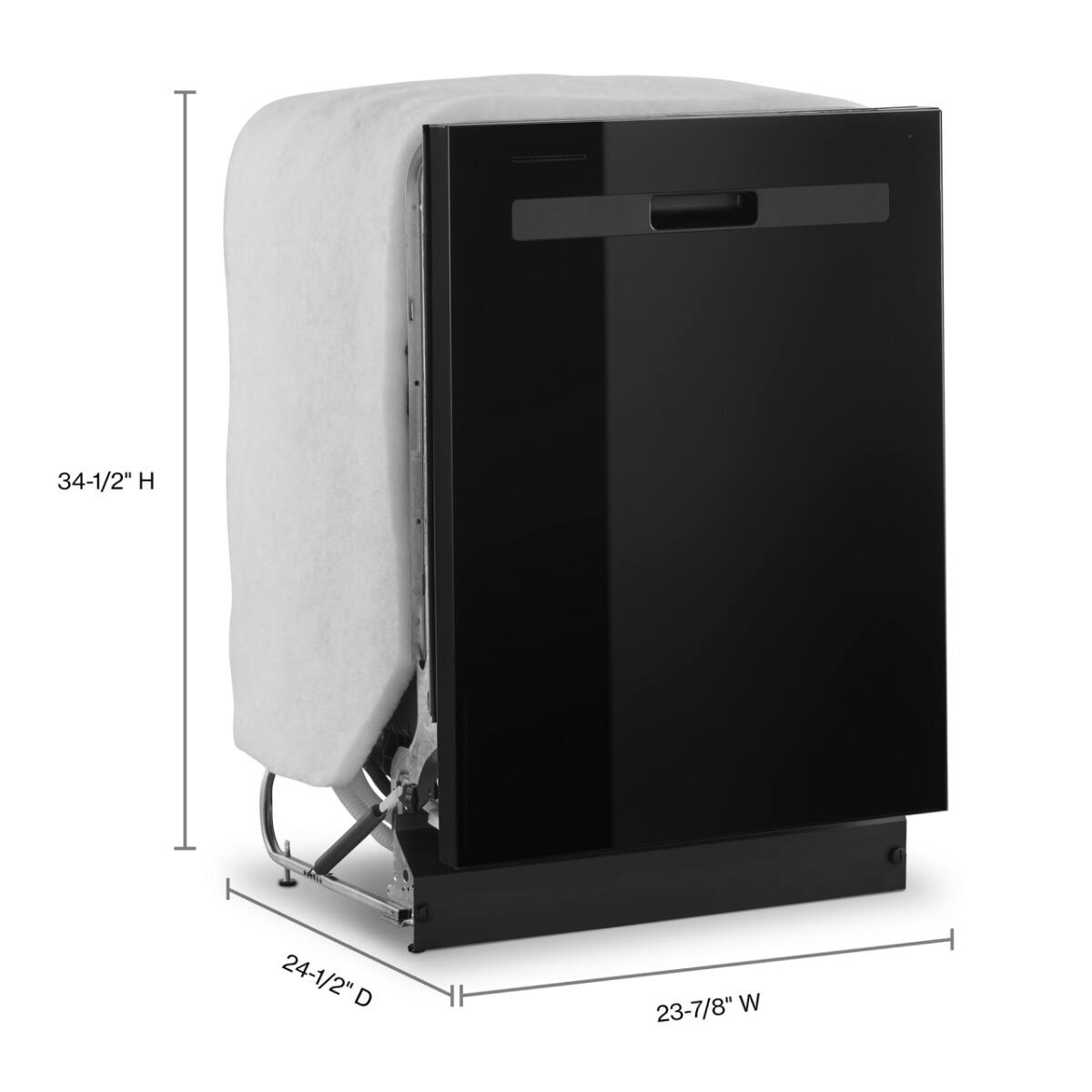 34-1/2" H  
24-1/2" D  
23-7/8" W