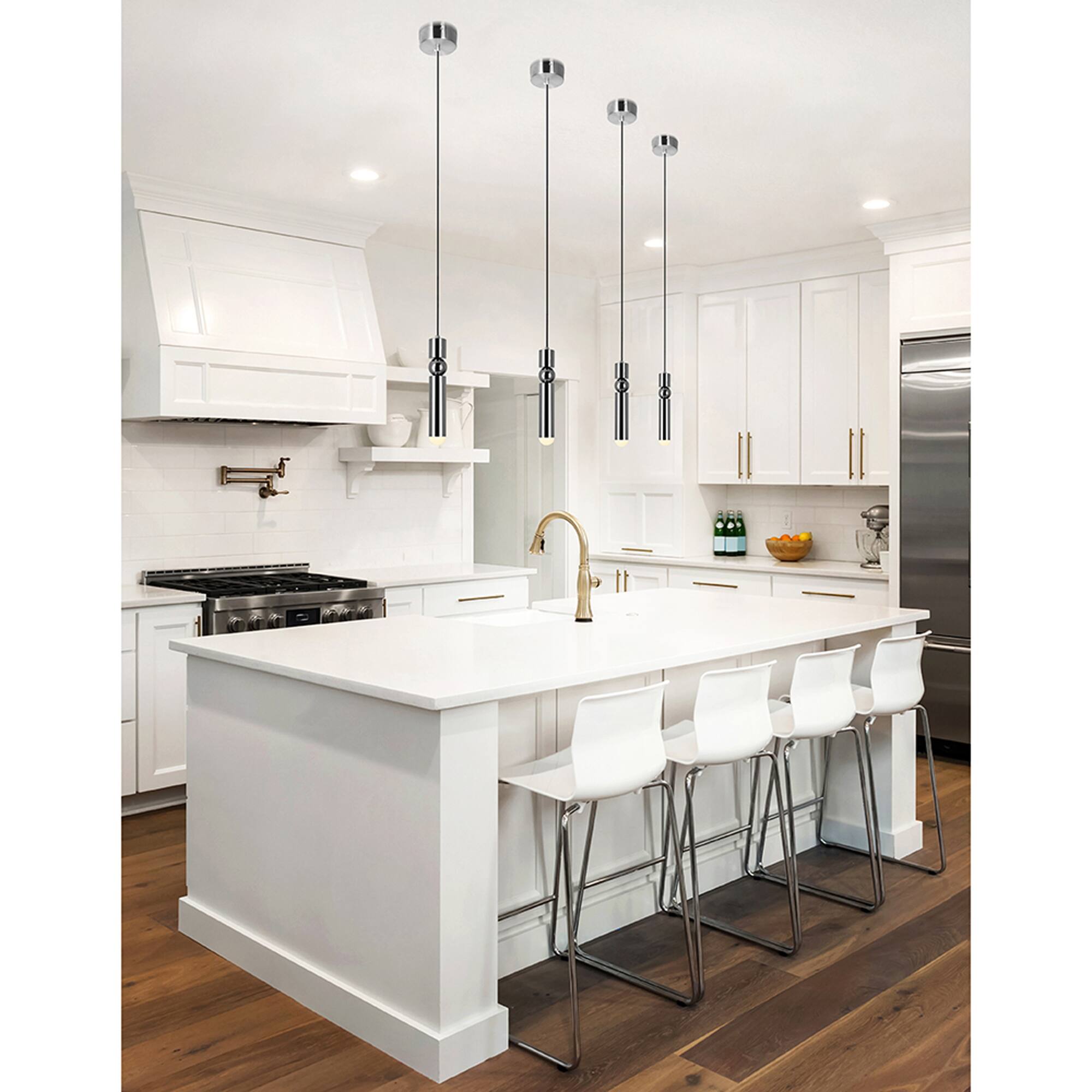 Alt View 1. CWI Lighting - Chime LED Mini Pendant With Polished Nickel Finish - Polished Nickel.