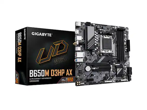 GIGABYTE B650M D3HP AX
ULTRA DURABLE™ MOTHERBOARD
AMD Socket AM5
B650M D3HP AX
ULTRA DURABLE™
GIGABYTE
B650