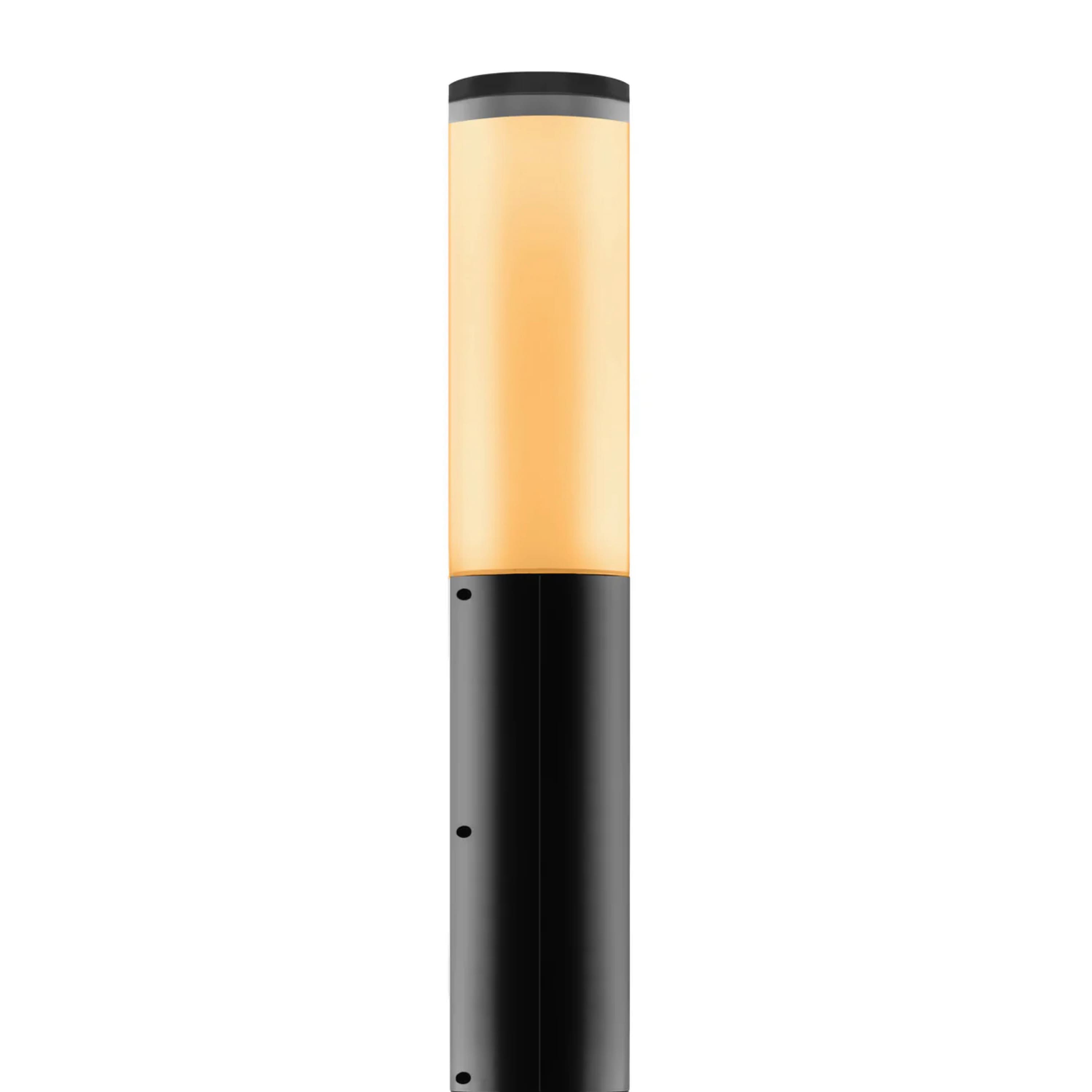 Techko Maid - Solar LED Garden and Pathway Bollard Light (Dual Lighting Modes) - Black