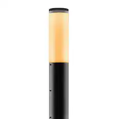 Front. Techko Maid - Solar LED Garden and Pathway Bollard Light (Dual Lighting Modes) - Black.
