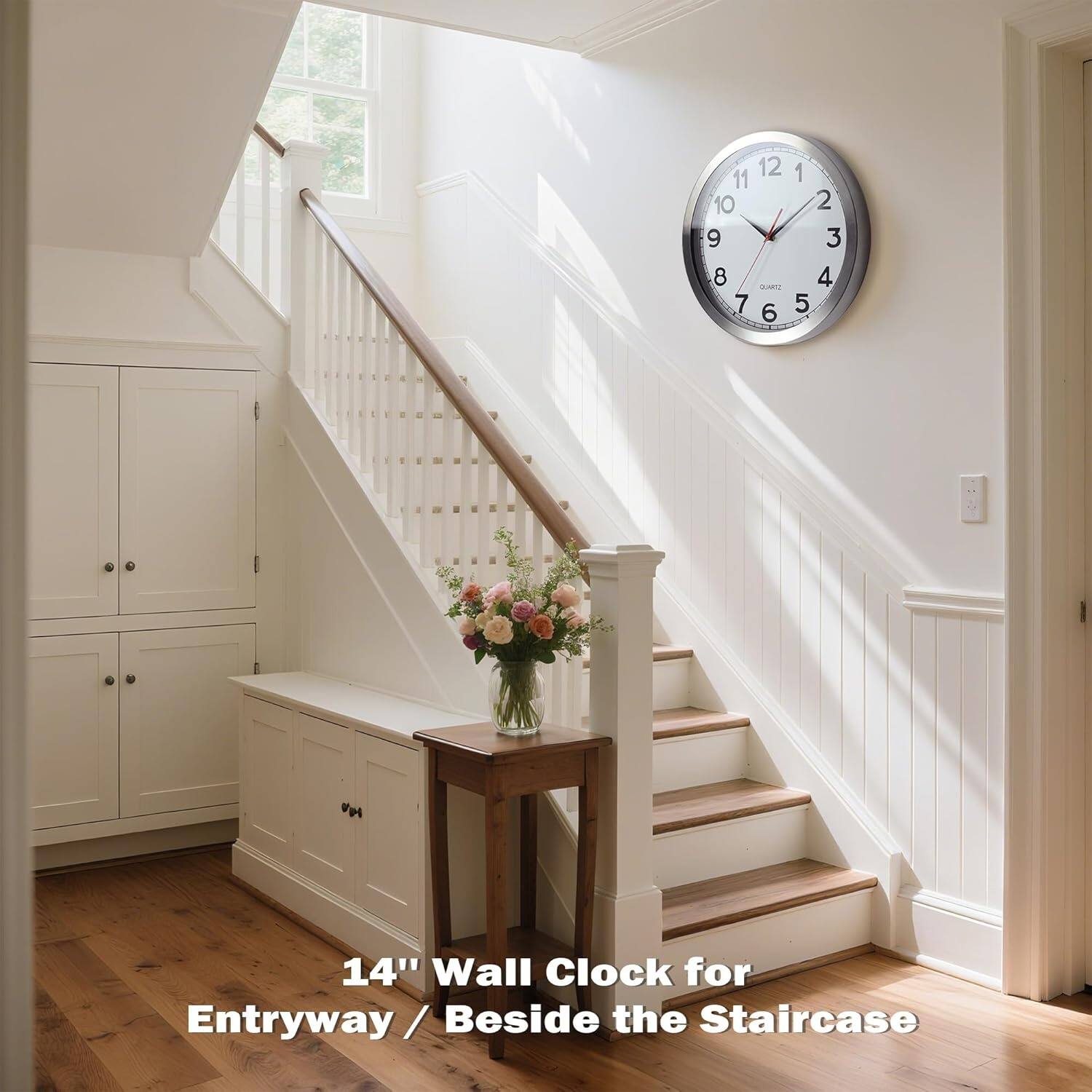 14" Wall Clock for Entryway / Beside the Staircase